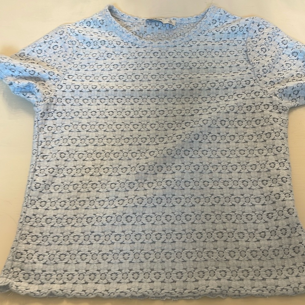 Hollister light blue crocheted top